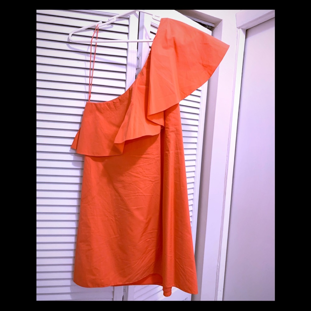 Alice + Olivia orange one shoulder dress